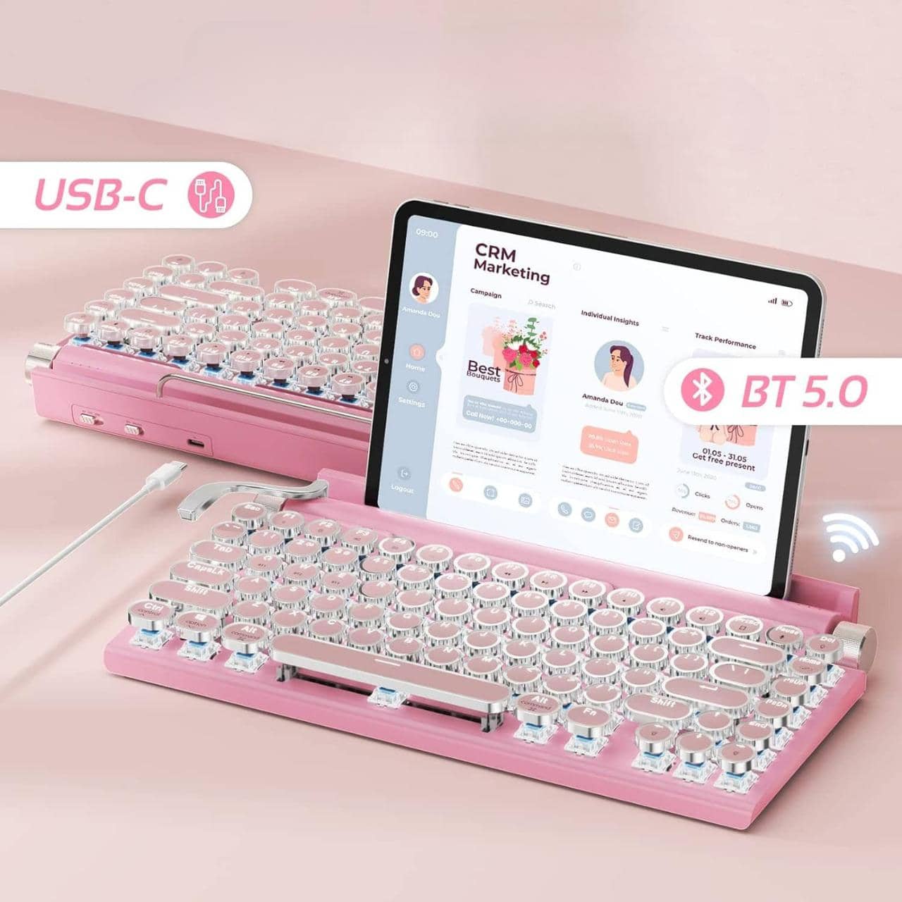 pink-retro-typewriter-keyboard-dual-mode
