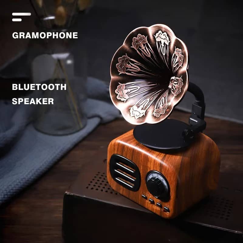 Mini Retro Phonograph Bluetooth Speaker Free Shipping and 30-Day