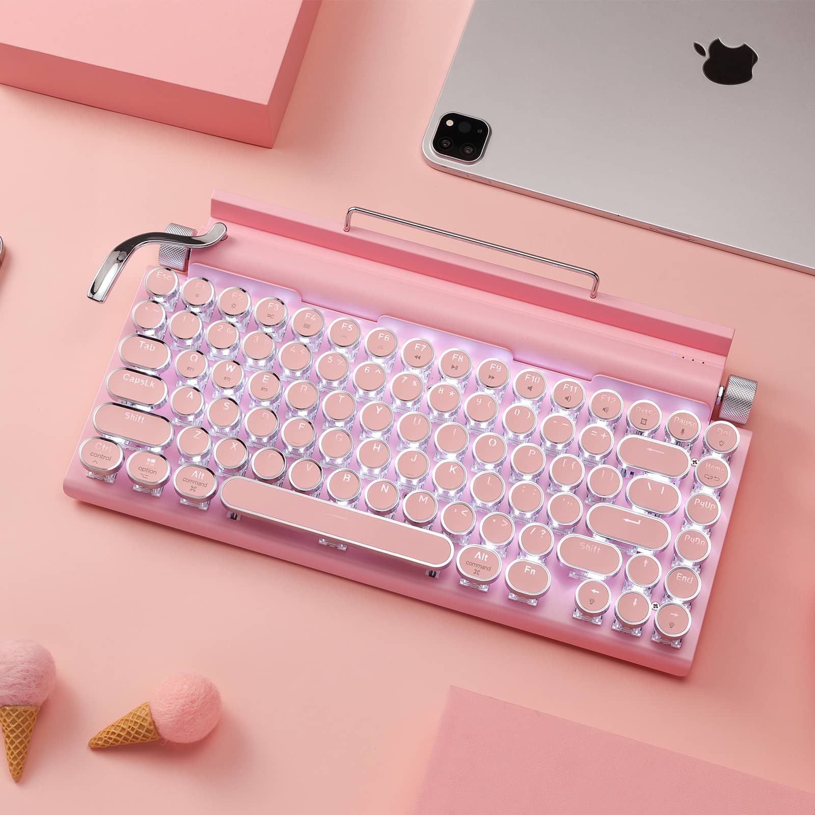 Keyboard Pik Pink Retro Typewriter Keyboard | Free Shipping and 30-Day Guarantee ...
