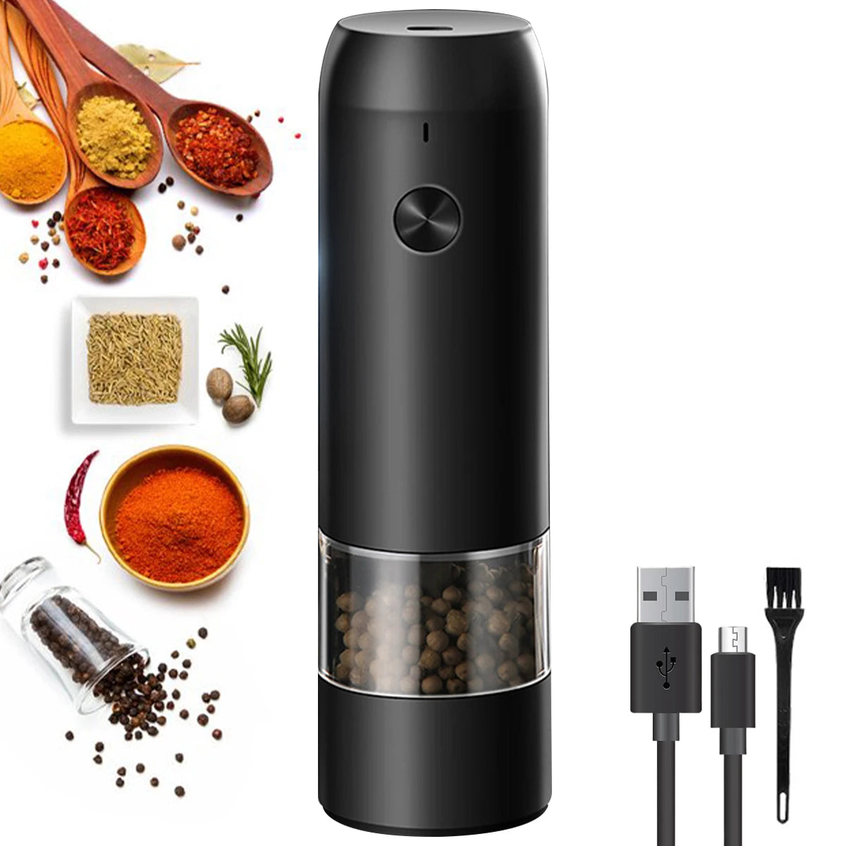 Rocyis USB Rechargeable Electric Salt and Pepper grinder Set