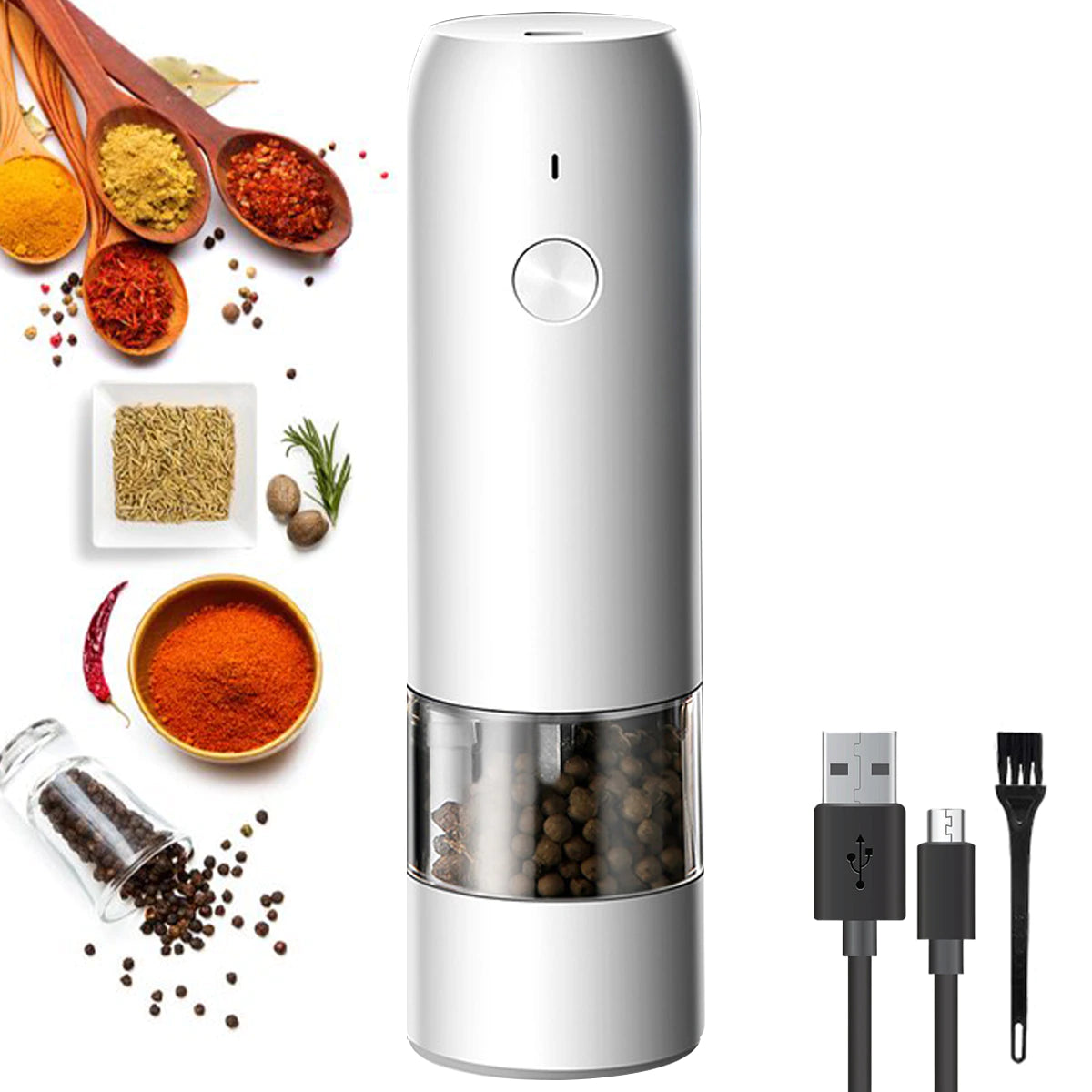 Rechargeable Electric Salt and Pepper Grinder Set